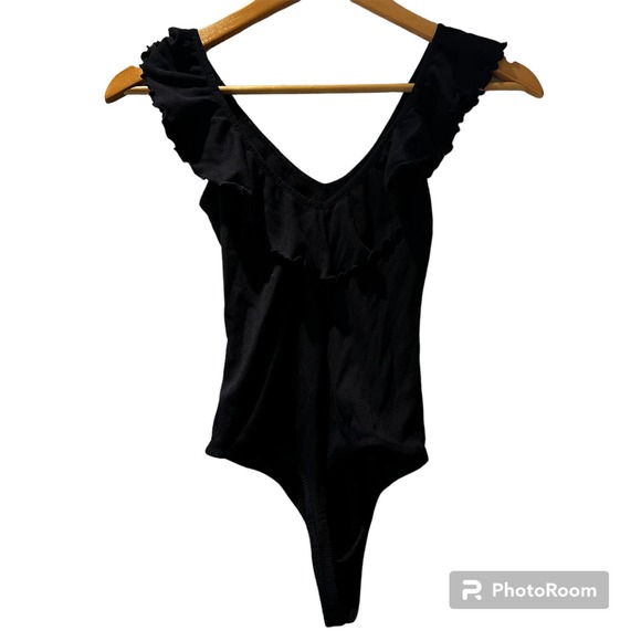 Wilfred Danette Ruffle Ribbed Thong Bodysuit‎ Size XS - Picture 3 of 6